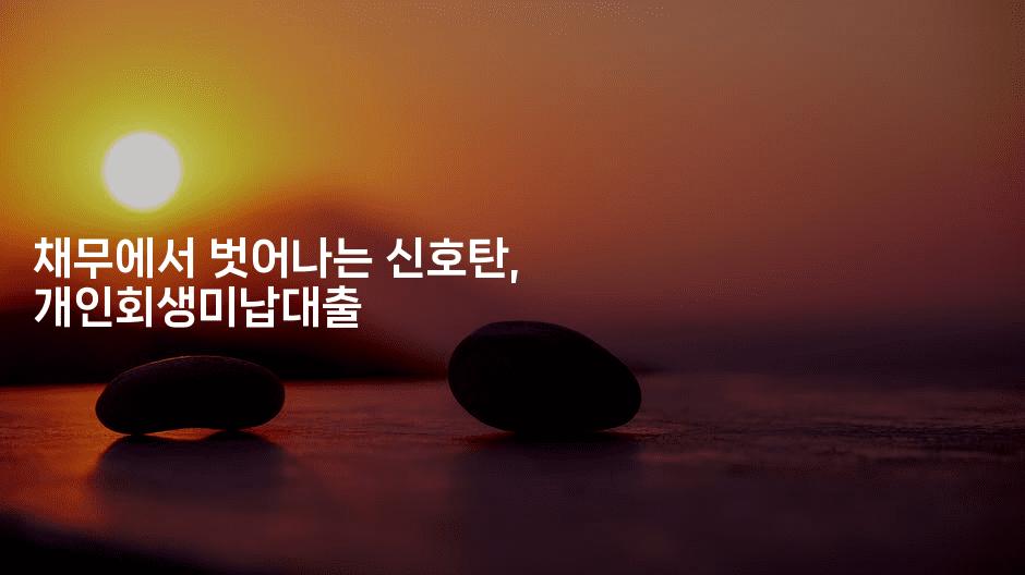 채무에서 벗어나는 신호탄, 개인회생미납대출-피리피니